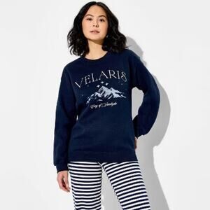 Women's Velaris ACOTAR Fleece Graphic Sweatshirt - Navy Blue in Size Medium